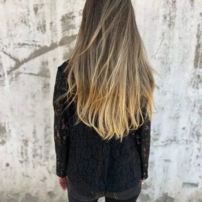 Blazer Mujer de Encaje Floral Ajuste Clásico