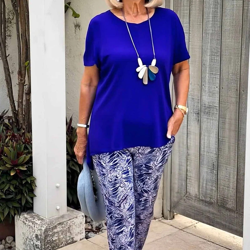 Conjunto Mujer Dos Piezas Tejido Ligero Estampado