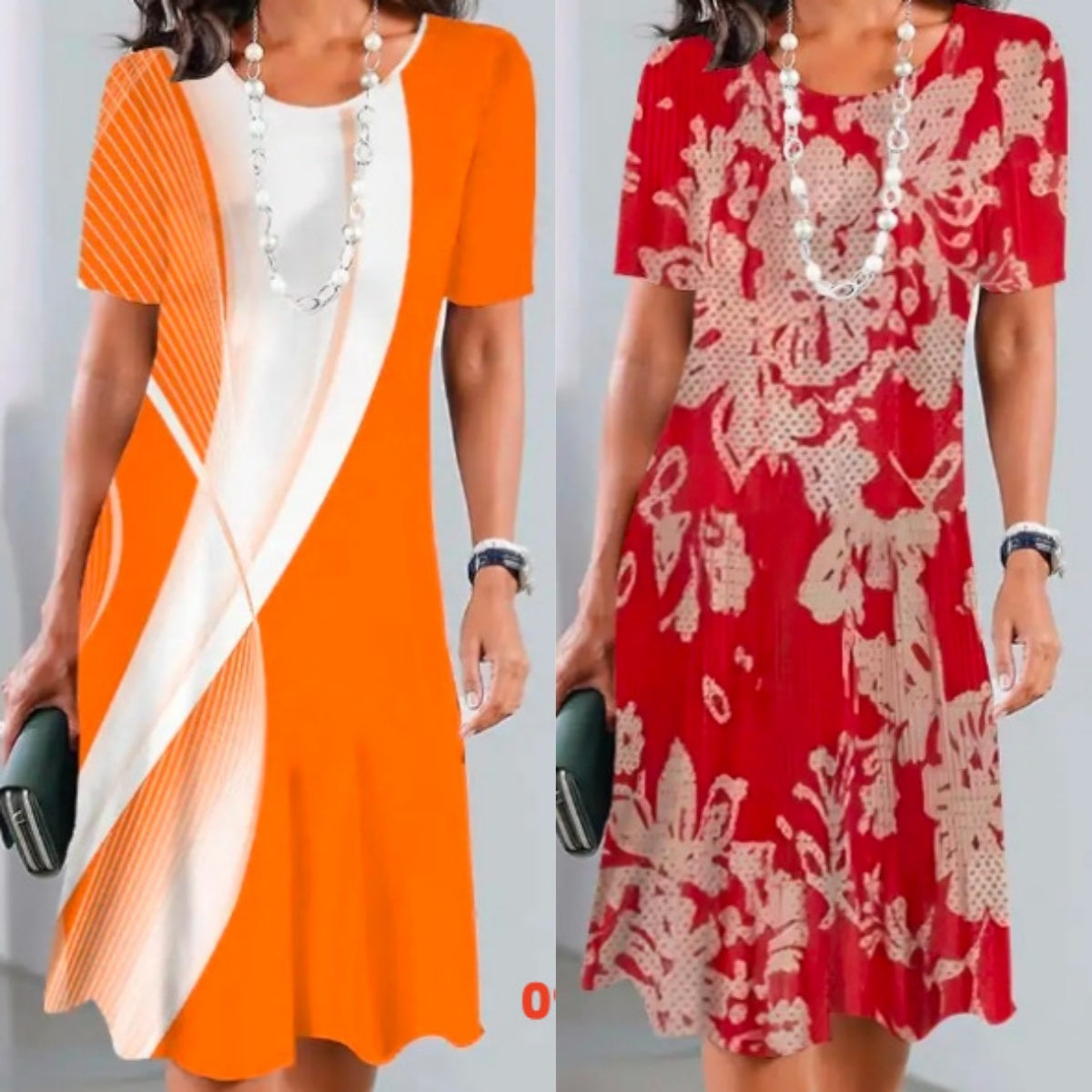 Vestido midi mujer con estampado y manga corta