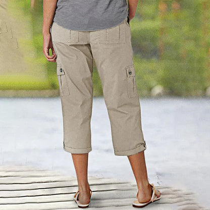 Pantalón corto mujer elástico con bolsillos casual