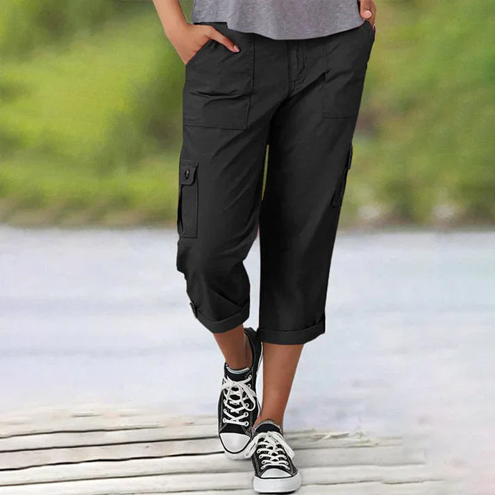Pantalón corto mujer elástico con bolsillos casual