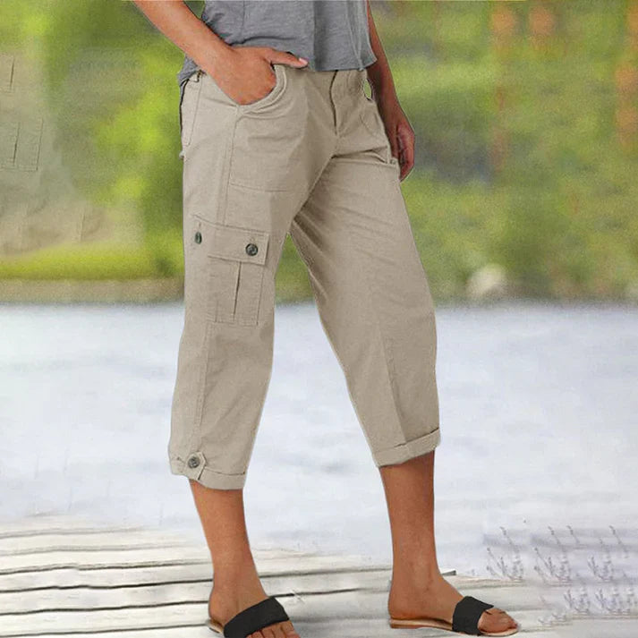 Pantalón corto mujer elástico con bolsillos casual
