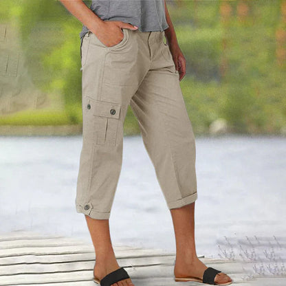 Pantalón corto mujer elástico con bolsillos casual