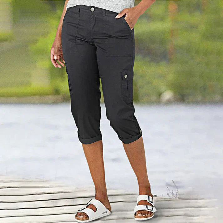 Pantalón corto mujer elástico con bolsillos casual