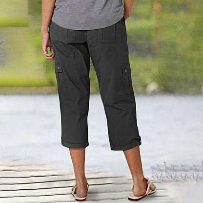 Pantalón corto mujer elástico con bolsillos casual