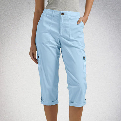 Pantalón corto mujer elástico con bolsillos casual