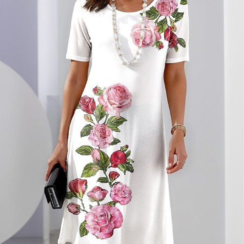Vestido midi mujer de tela ligera y estampado floral verano