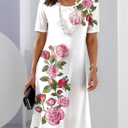 Vestido midi mujer de tela ligera y estampado floral verano