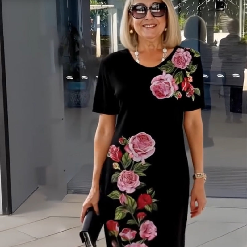 Vestido midi mujer de tela ligera y estampado floral verano - Mavetta