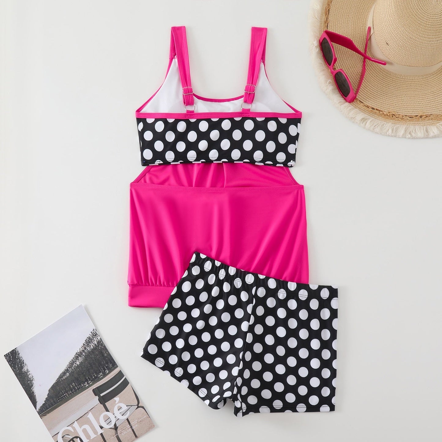 Bikini Mujer de Tela Estampada Cintura Alta Ajustado