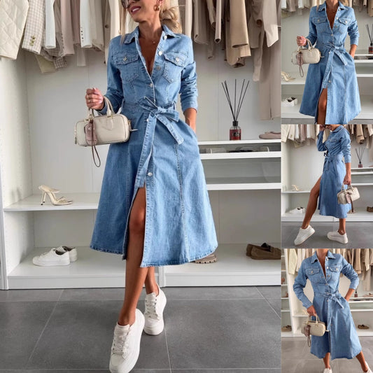 Vestido Camisero Mujer Denim Ajuste Moderno - Mavetta