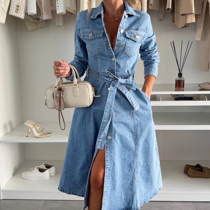 Vestido Camisero Mujer Denim Ajuste Moderno