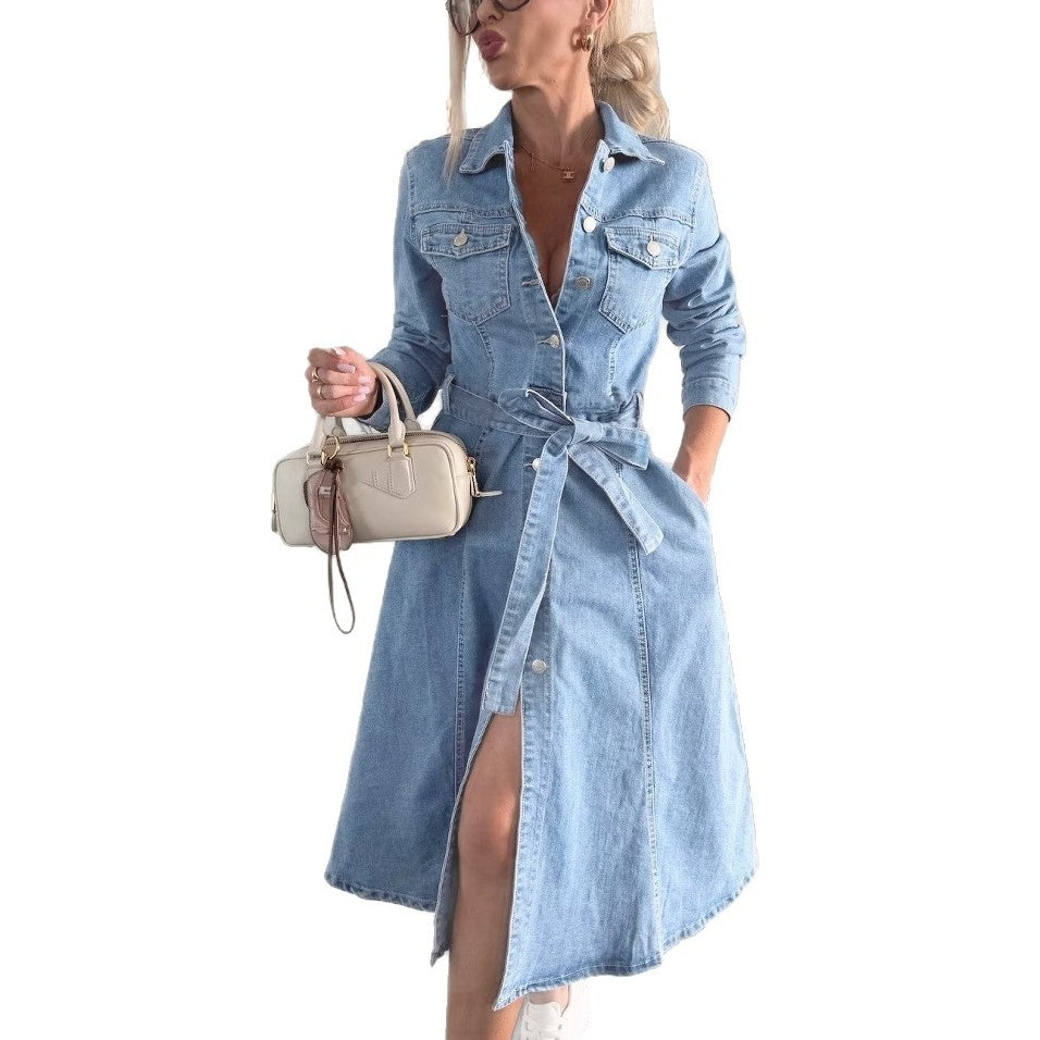 Vestido Camisero Mujer Denim Ajuste Moderno