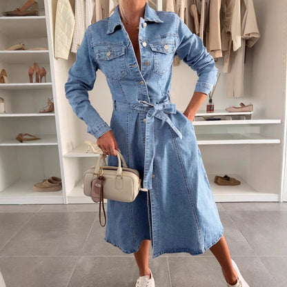 Vestido Camisero Mujer Denim Ajuste Moderno