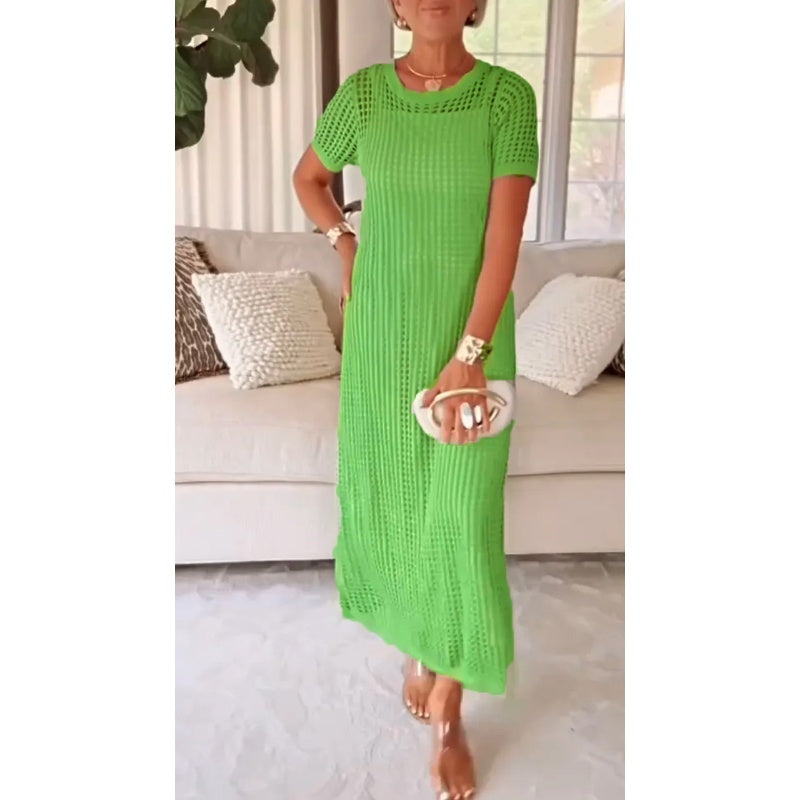 Vestido maxi mujer fluido diseño cut-out elegante