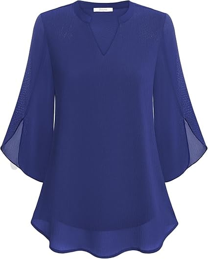 Blusa Mujer de Gasa Chiffon Escote en V