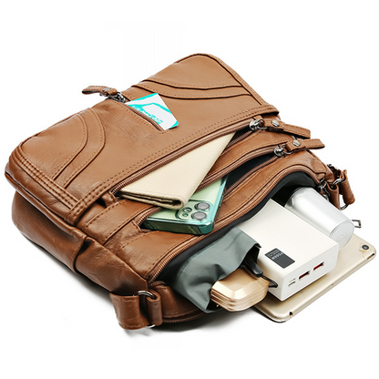 Bolso bandolera mujer con bolsillos y cremallera funcional