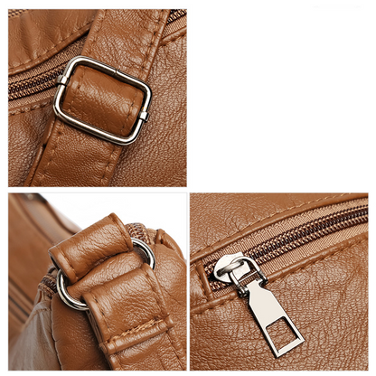 Bolso bandolera mujer con bolsillos y cremallera funcional