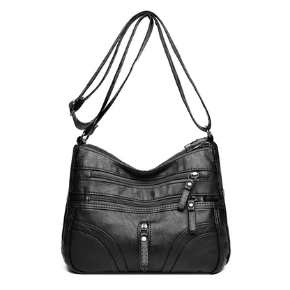 Bolso bandolera mujer con bolsillos y cremallera funcional