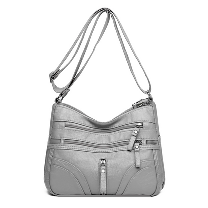 Bolso bandolera mujer con bolsillos y cremallera funcional