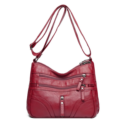 Bolso bandolera mujer con bolsillos y cremallera funcional