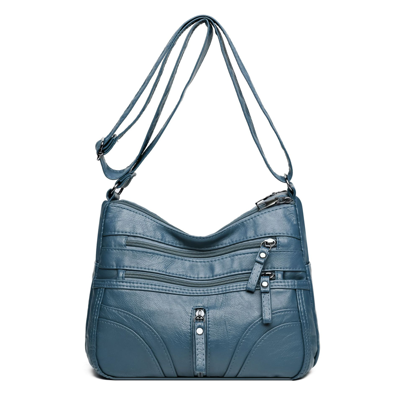 Bolso bandolera mujer con bolsillos y cremallera funcional