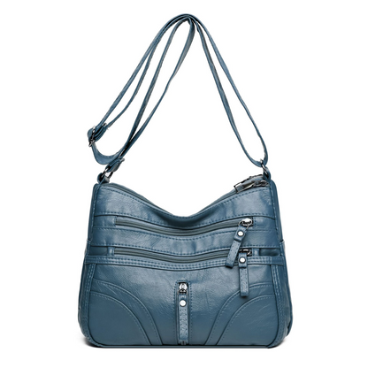 Bolso bandolera mujer con bolsillos y cremallera funcional