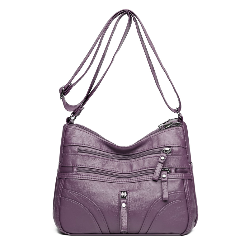 Bolso bandolera mujer con bolsillos y cremallera funcional