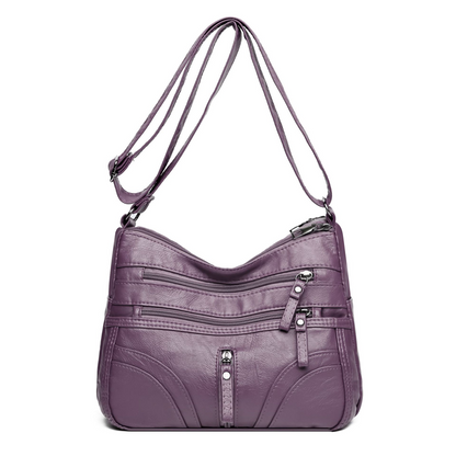 Bolso bandolera mujer con bolsillos y cremallera funcional