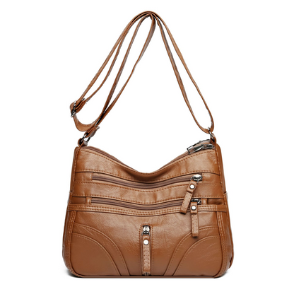 Bolso bandolera mujer con bolsillos y cremallera funcional