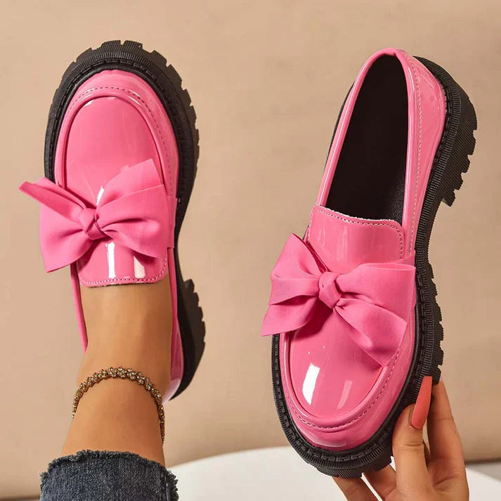 Mocasines Mujer Plataforma con Lazo Decorativo