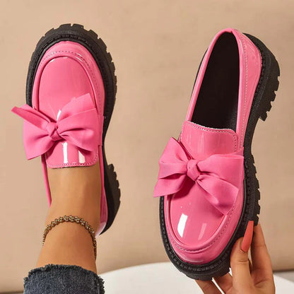 Mocasines Mujer Plataforma con Lazo Decorativo
