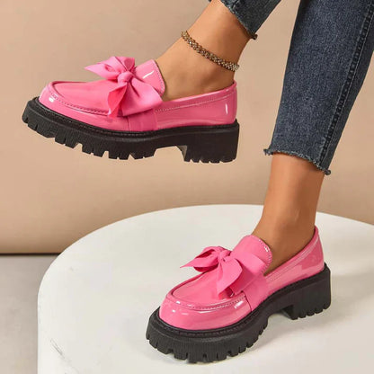 Mocasines Mujer Plataforma con Lazo Decorativo