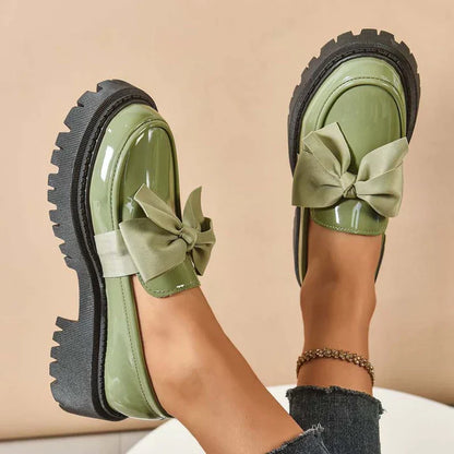 Mocasines Mujer Plataforma con Lazo Decorativo
