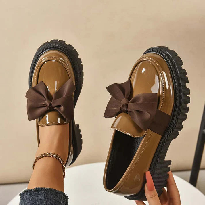Mocasines Mujer Plataforma con Lazo Decorativo