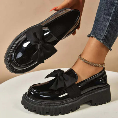 Mocasines Mujer Plataforma con Lazo Decorativo