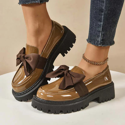 Mocasines Mujer Plataforma con Lazo Decorativo