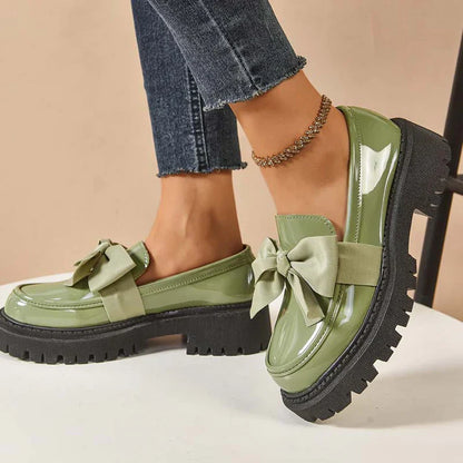Mocasines Mujer Plataforma con Lazo Decorativo