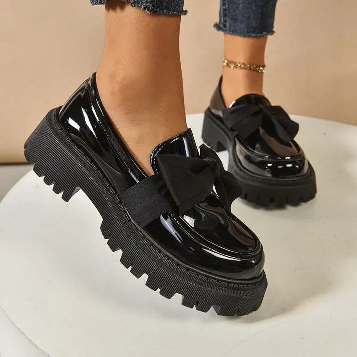 Mocasines Mujer Plataforma con Lazo Decorativo