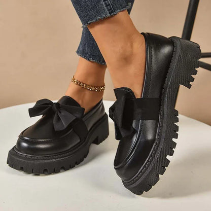 Mocasines Mujer Plataforma con Lazo Decorativo