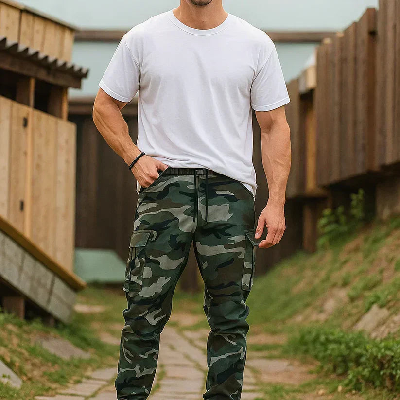 Pantalones Hombre Estampado Camuflaje Ajuste Regular