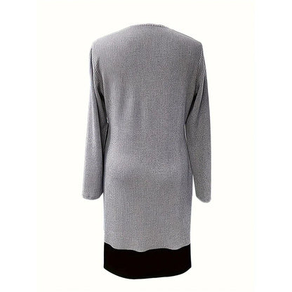 Vestido Mujer en Línea A Efecto Dos Piezas