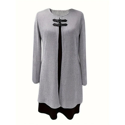 Vestido Mujer en Línea A Efecto Dos Piezas