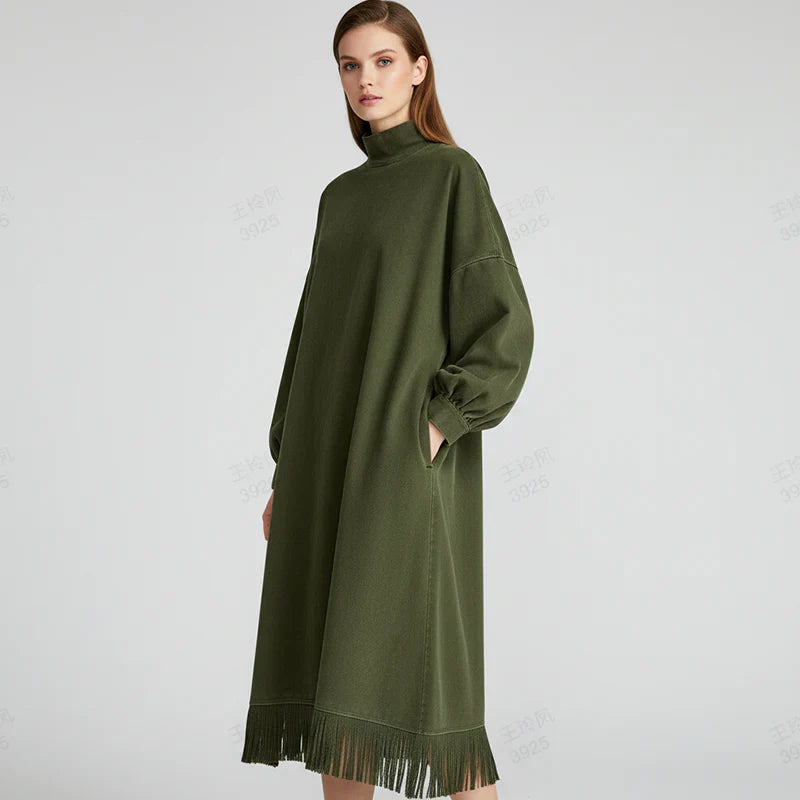 Vestido Mujer Fluido de Ante Sintético