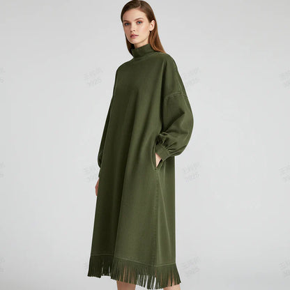 Vestido Mujer Fluido de Ante Sintético