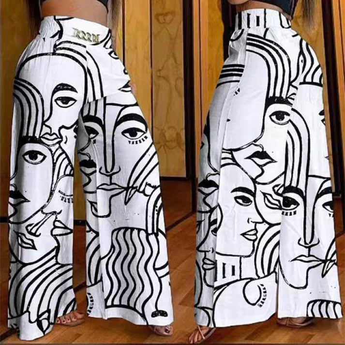 Pantalones Mujer Anchos Cintura Alta Cinturón Ajustable