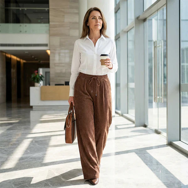 Pantalones Mujer de Pana Holgados Estilo Desenfadado