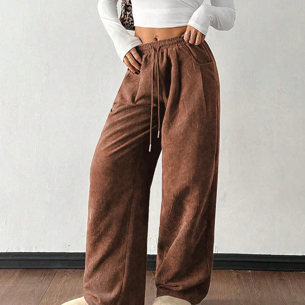Pantalones Mujer de Pana Holgados Estilo Desenfadado
