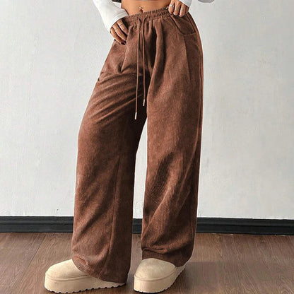 Pantalones Mujer de Pana Holgados Estilo Desenfadado