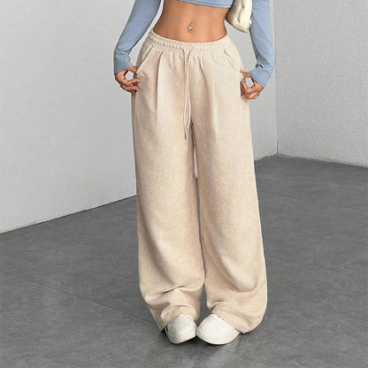 Pantalones Mujer de Pana Holgados Estilo Desenfadado